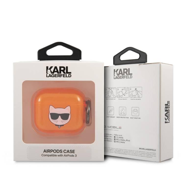 Karl Lagerfeld TPU Choupette Fluo Case for Apple Airpods 3 - Orange