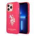 US Polo Assn Full TPU DH Logo Flou Case for iPhone 13 ( 6.1 ) -  Pink