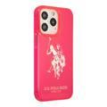 US Polo Assn Full TPU DH Logo Flou Case for iPhone 13 Pro ( 6.1 ) - Pink