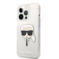 Karl Lagerfeld TPU Full Glitter Karl Head Case For iPhone 13 Pro (6.1 ), Durable, Shockproof, Bumper Protection, Anti-Scratch - Silver