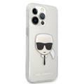 Karl Lagerfeld TPU Full Glitter Karl Head Case For iPhone 13 Pro (6.1 ), Durable, Shockproof, Bumper Protection, Anti-Scratch - Silver