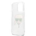 Karl Lagerfeld TPU Full Glitter Karl Head Case For iPhone 13 Pro (6.1 ), Durable, Shockproof, Bumper Protection, Anti-Scratch - Silver