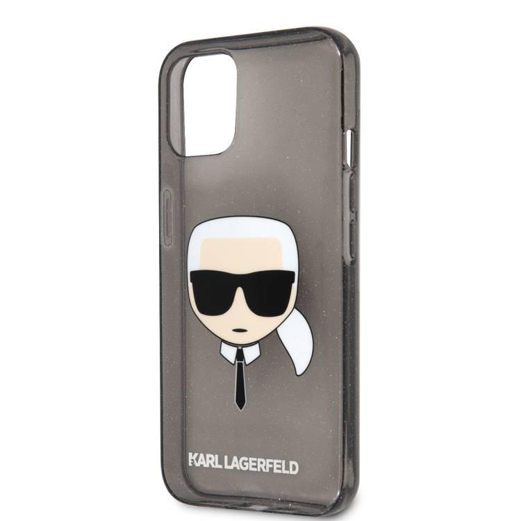 Karl Lagerfeld TPU Full Glitter Karl Head Case For iPhone 13 (6.1 ), Durable, Shockproof, Bumper Protection, Anti-Scratch - Black