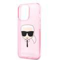 Karl Lagerfeld TPU Full Glitter Karl Head Case For iPhone 13 Pro (6.1 ), Durable, Shockproof, Bumper Protection, Anti-Scratch - Pink