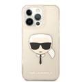 Karl Lagerfeld TPU Full Glitter Karl Head Case For iPhone 13 Pro Max (6.7 ), Durable, Shockproof, Bumper Protection, Anti-Scratch - Gold