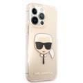 Karl Lagerfeld TPU Full Glitter Karl Head Case For iPhone 13 Pro Max (6.7 ), Durable, Shockproof, Bumper Protection, Anti-Scratch - Gold