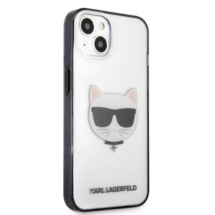 Karl Lagerfeld PC/TPU With Black Outline Choupette Case For iPhone 13 (6.1 ) - Transparent