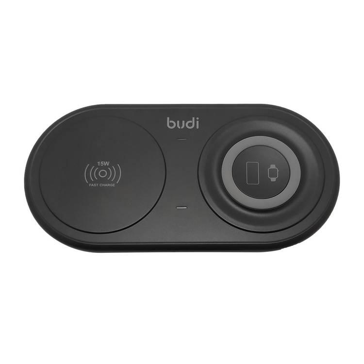 Budi 2 in 1 Wireless Charger 10W - Black