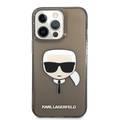 Karl Lagerfeld TPU Full Glitter Karl Head Case For iPhone 13 Pro (6.1"), Durable, Shockproof, Bumper Protection, Anti-Scratch - Black