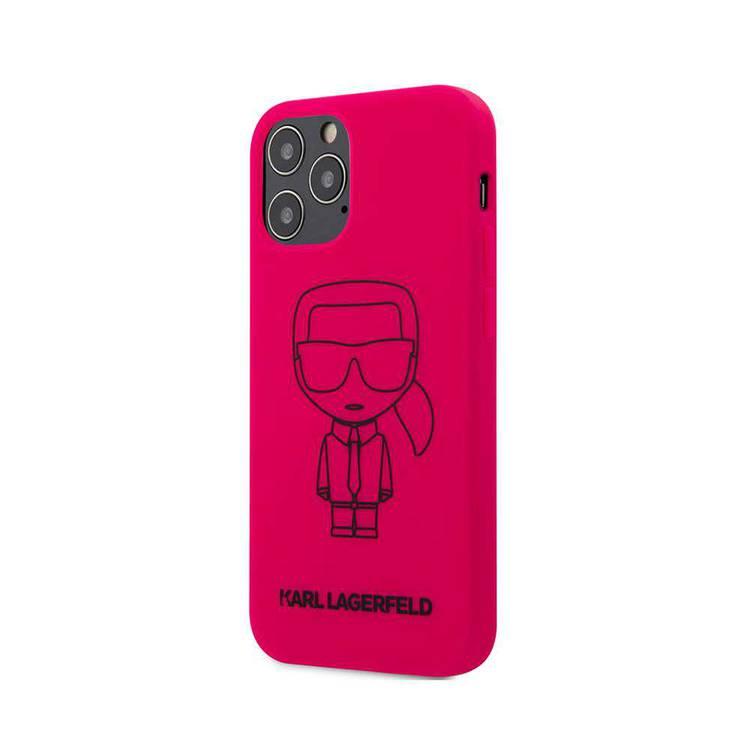 Karl Lagerfeld Silicone Hard Case Outline Ikonik for Apple iPhone 12 / 12 Pro (6.1 ) - Pink