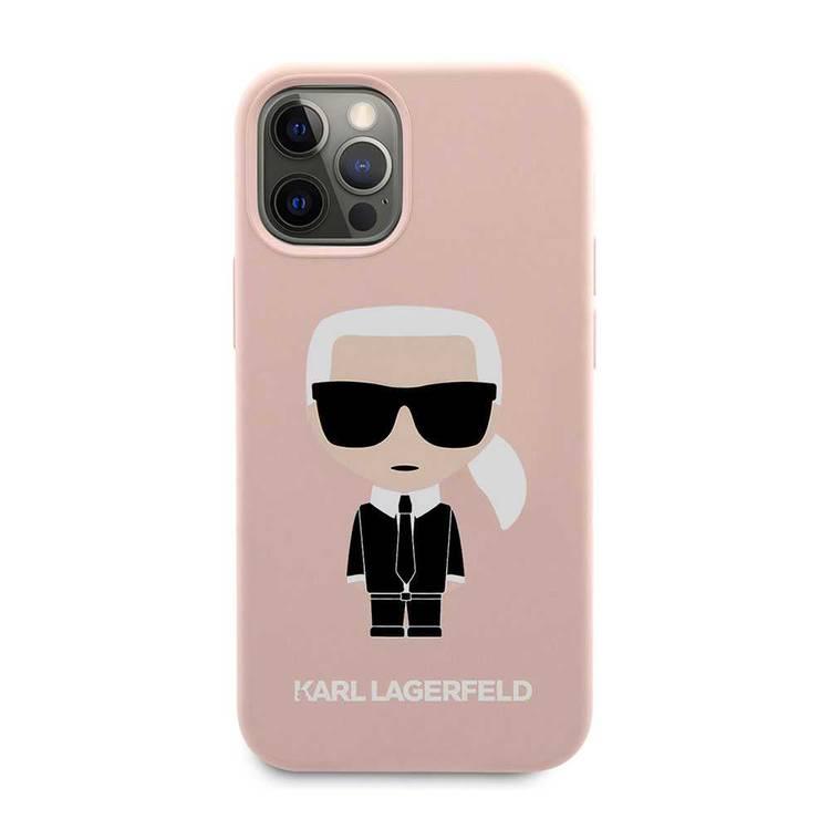 Karl Lagerfeld Liquid Silicone Case Ikonik Full Body for Apple iPhone 12 / 12 Pro (6.1 ) - Pink