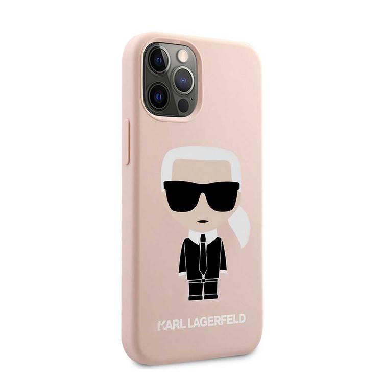 Karl Lagerfeld Liquid Silicone Case Ikonik Full Body for Apple iPhone 12 / 12 Pro (6.1 ) - Pink