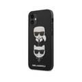 Karl Lagerfeld PU Saffiano Case with Embossed Karl and Choupette Heads for Apple iPhone 12 Mini (5.4 ) - Black