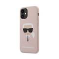 Karl Lagerfeld Liquid Silicone Case Karl`s Head for Apple iPhone 12 Mini (5.4 ) - Light Pink