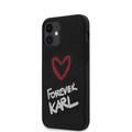 Karl Lagerfeld Liquid Silicone Case Logo Forever Karl for Apple iPhone 12 Mini (5.4 ) - Black