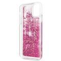 Karl Lagerfeld Transparent Liquid Glitter Case with Floating Charms for iPhone 11 Pro Max - Rose Gold