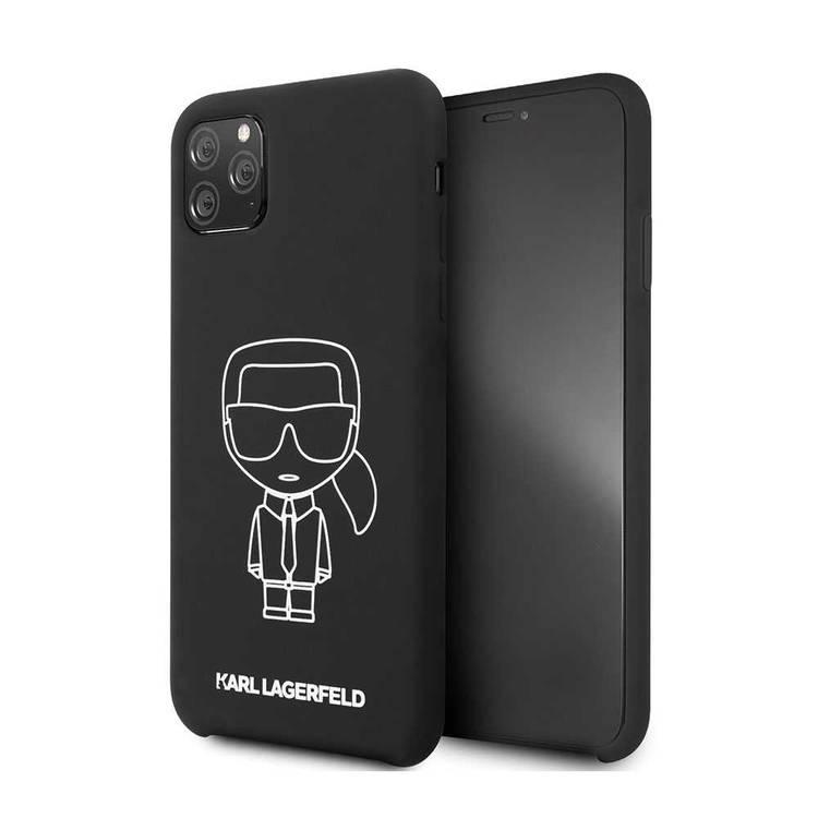 Karl Lagerfeld Ikonik Silicone Case for iPhone 11 Pro Max - White Outline/Black