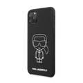 Karl Lagerfeld Ikonik Silicone Case for iPhone 11 Pro Max - White Outline/Black