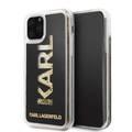 Karl Lagerfeld PC / TPU Transpareant Case with Gold Glitter for Apple iPhone 11 Pro - Black