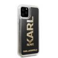 Karl Lagerfeld PC / TPU Transpareant Case with Gold Glitter for Apple iPhone 11 Pro - Black