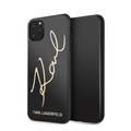 Karl Largefeld Tempered Glass Case with Glitter Sign for iPhone 11 Pro - Black