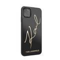 Karl Largefeld Tempered Glass Case with Glitter Sign for iPhone 11 Pro - Black