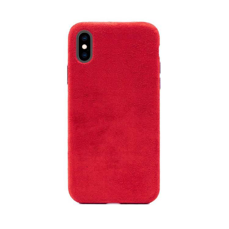 Porodo Alcantara Back Case for iPhone Xs Max - red