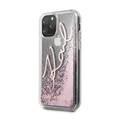 Karl Largefeld Transparent Glitter Signature For iPhone 11 Pro - Rose Gold