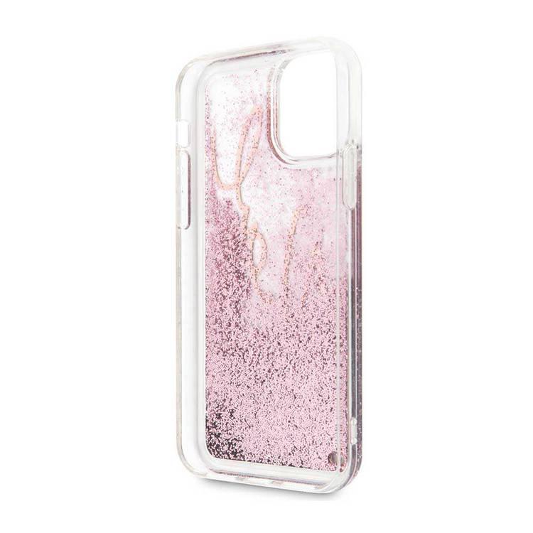 Karl Largefeld Transparent Glitter Signature For iPhone 11 Pro - Rose Gold