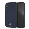 Mercedes-Benz Silicon Case with Microfiber Lining for iPhone Xr - Navy Blue
