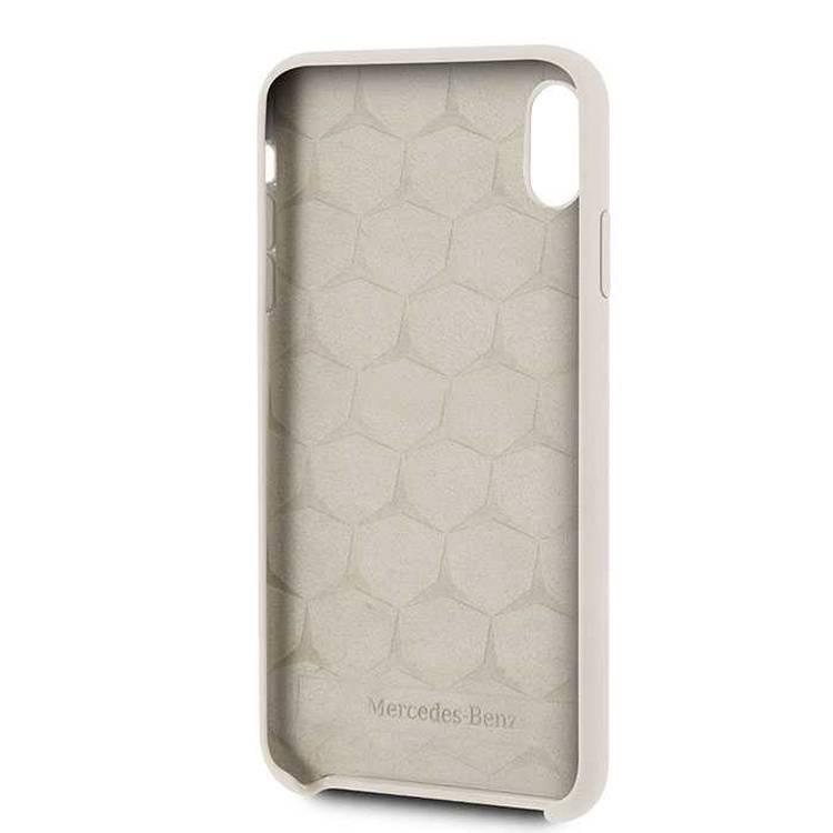 Mercedes-Benz Silicon Case with Microfiber Lining for iPhone Xr - Beige