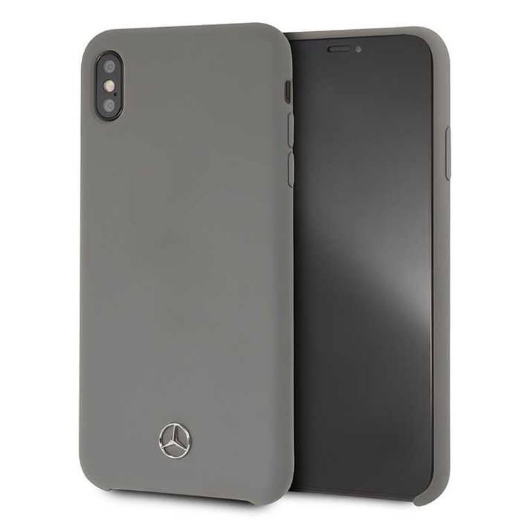 CG MOBILE Mercedes-Benz Silicone Phone Case with Microfiber Lining for iPhone Xs Max Officially Licensed - Gray