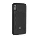 Maserati Granlusso Genuine Leather Hard Case for iPhone Xr - Black