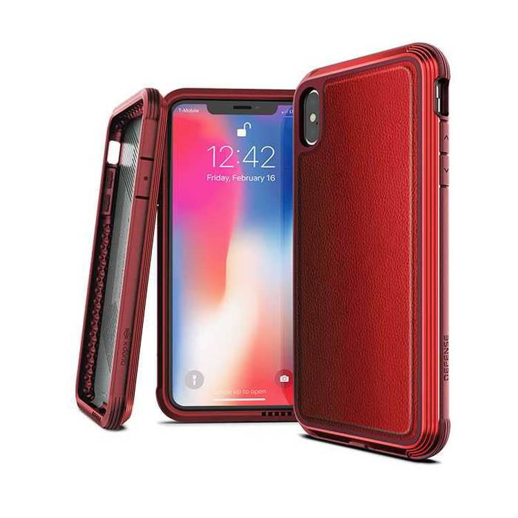 X-Doria Defense Lux Phone Case Compatible for iPhone Xs Max (6.5") Suitable with Wireless Charging - Red