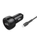 Porodo Car Charger 3.4A w/ PVC Type-C Cable 0.9m - Black