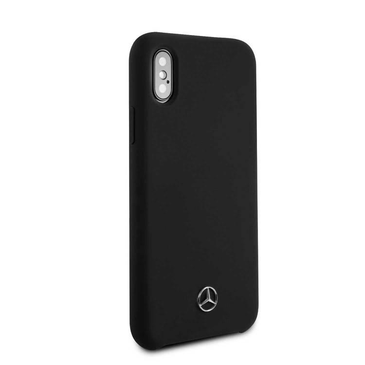 CG MOBILE Mercedes-Benz Silicone Phone Case with Microfiber Lining for iPhone X Officially Licensed - Black