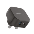 Powerology Dual Port Ultra-Compact Quick Wall Charger USB-A 18W + PD 30W - Black