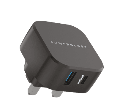 Powerology Dual Port Ultra-Compact Quick Wall Charger USB...