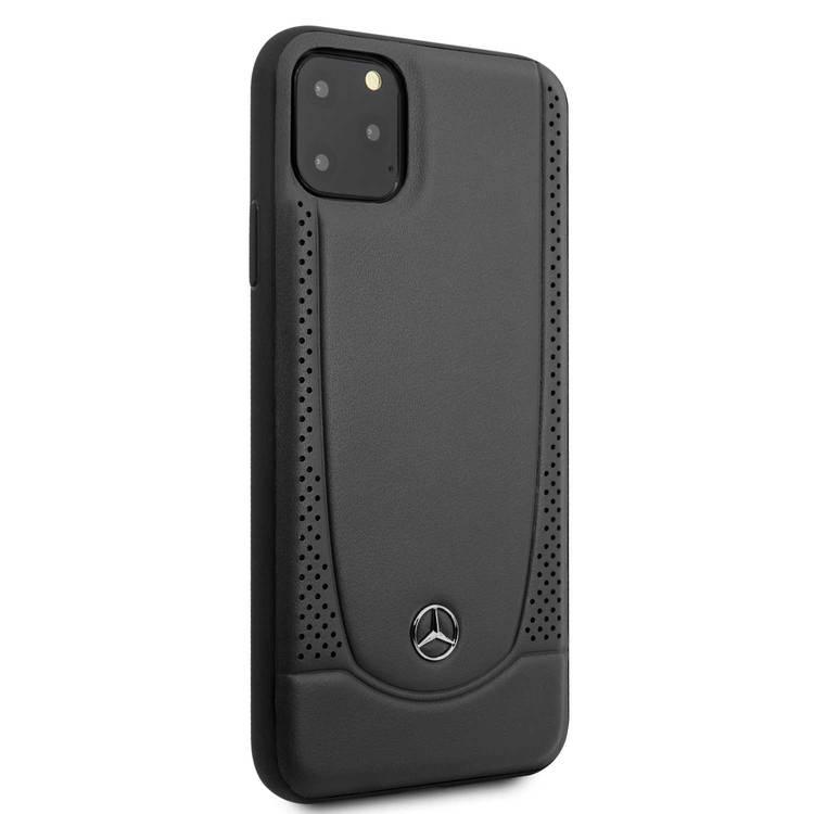 Mercedes-Benz Leather Hard Case Perforation For iPhone 11 Pro Max - Black