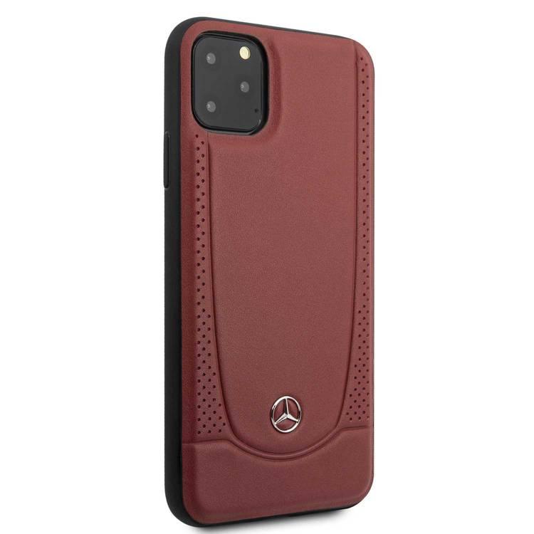 Mercedes-Benz Leather Hard Case Perforation For iPhone 11 Pro Max - Red