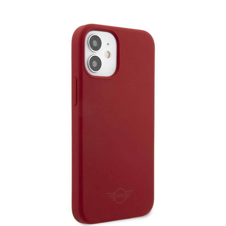 Mini Cooper MIHCP12SSLTRE Silicone Hard Case Tone on Tone Logo for iPhone 12 Mini (5.4 ) - Red