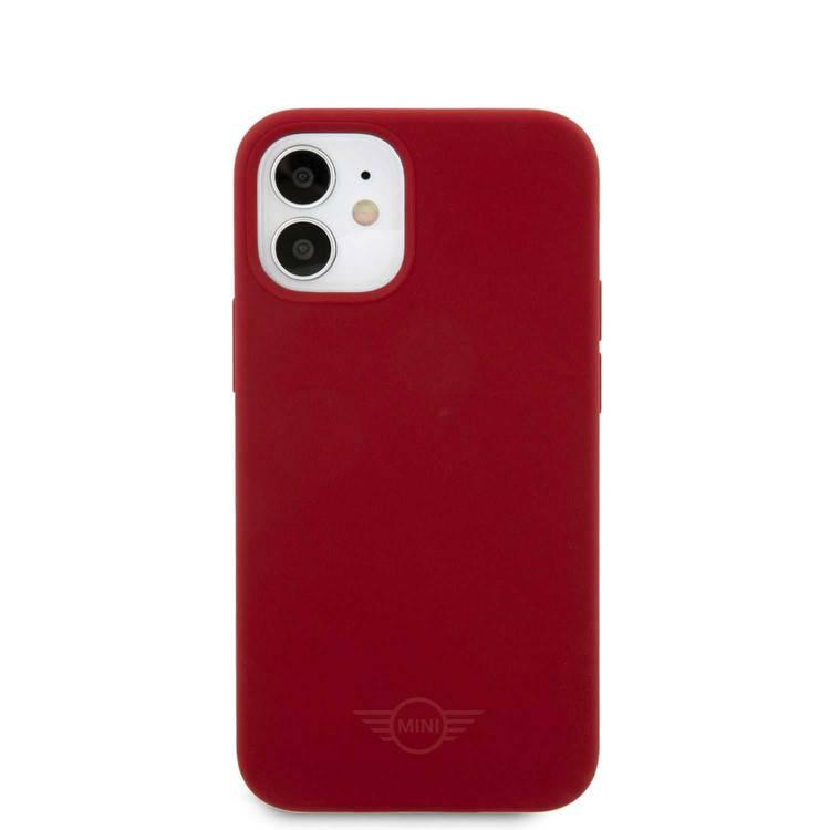 Mini Cooper MIHCP12SSLTRE Silicone Hard Case Tone on Tone Logo for iPhone 12 Mini (5.4 ) - Red