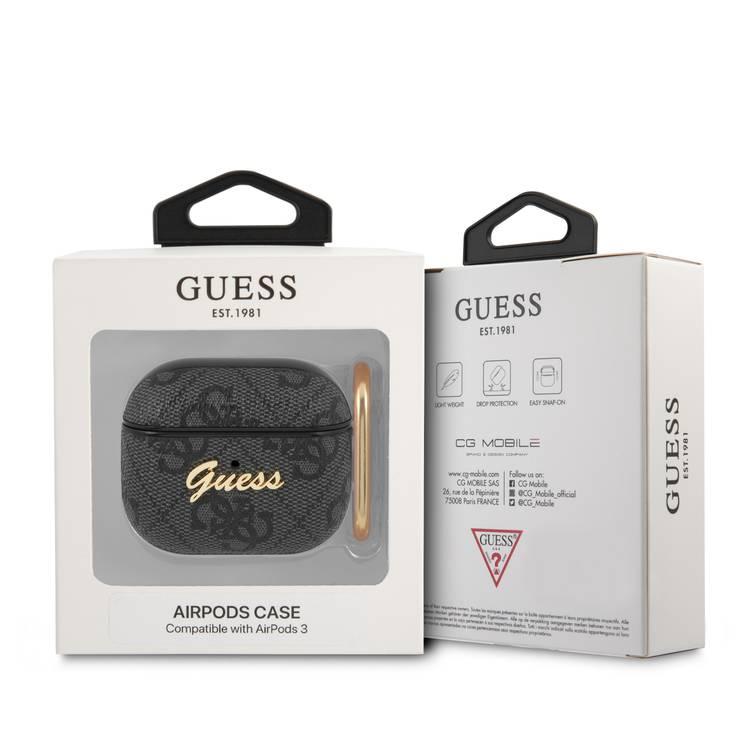 Guess PU 4G Case with Script Metal Logo for Airpods 3 - Gray