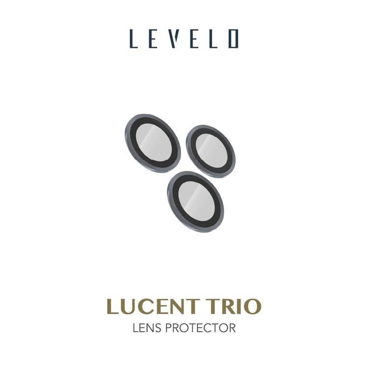 LEVELO Lucent Trio Lens Protector Compatible for iPhone 13 Pro & 13 Pro Max (3pcs) 9H Hardness | Bubble Free | Full Coverage Camera Lens Protector | Anti-Scratch - Graphite