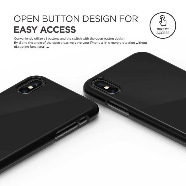 Elago Slim Fit 2 Back ES8SM2-BK Phone Case Compatible for iPhone X (5.8") - Black