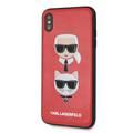 Karl Lagerfeld Embossed PU Hard iPhone Xs Max Case and Choupette for iPhone Xs Max - Red