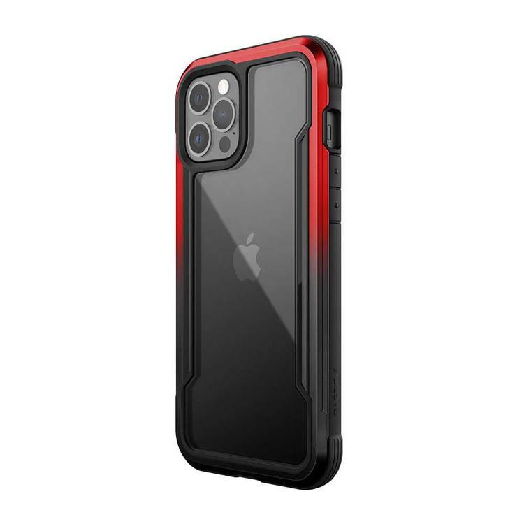 X-Doria Raptic Shield Phone Case Compatible for iPhone 12 Pro Max (6.7) Drop Resistant iPhone 12 Pro Max Cover - Black/Red Gradient
