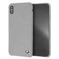 BMW Real Microfiber Silicone Case Compatible with iPhone Xs Max - Gray