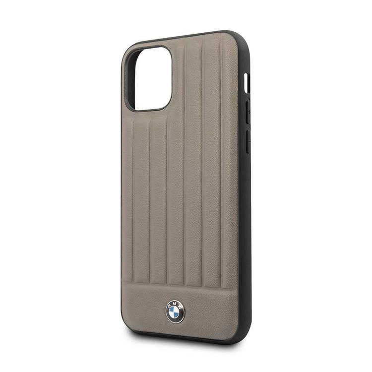 BMW BMHCN61POCBR Hard Case Leather Lines Compatible with iPhone 11 - Brown