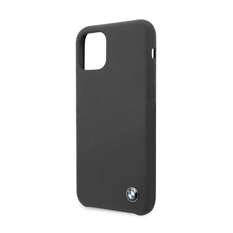 BMW Metal Logo Silicone Hard Case Compatible with Apple iPhone 11 - Space Gray